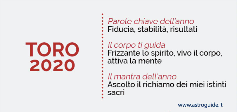 Oroscopo Toro 2020